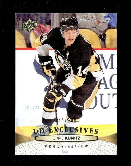 2011-12 UPPER DECK EXCLUSIVES CHRIS KUNITZ #49 (054/100) Pittsburgh Penguins