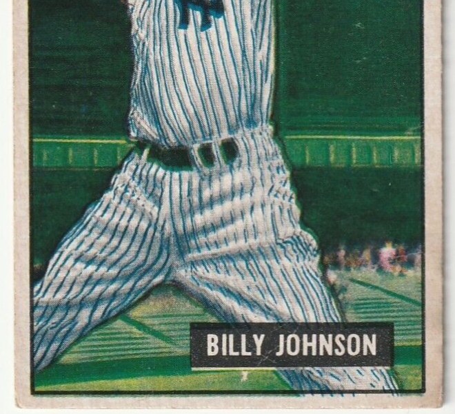 1951 Bowman  -  Billy Johnson   -  New York Yankees  #74   VG-VG+