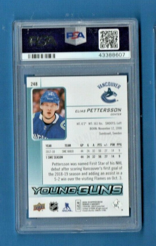 2018 Upper Deck ELIAS PETTERSSON Young Guns YG RC #248 GEM MINT PSA 10 