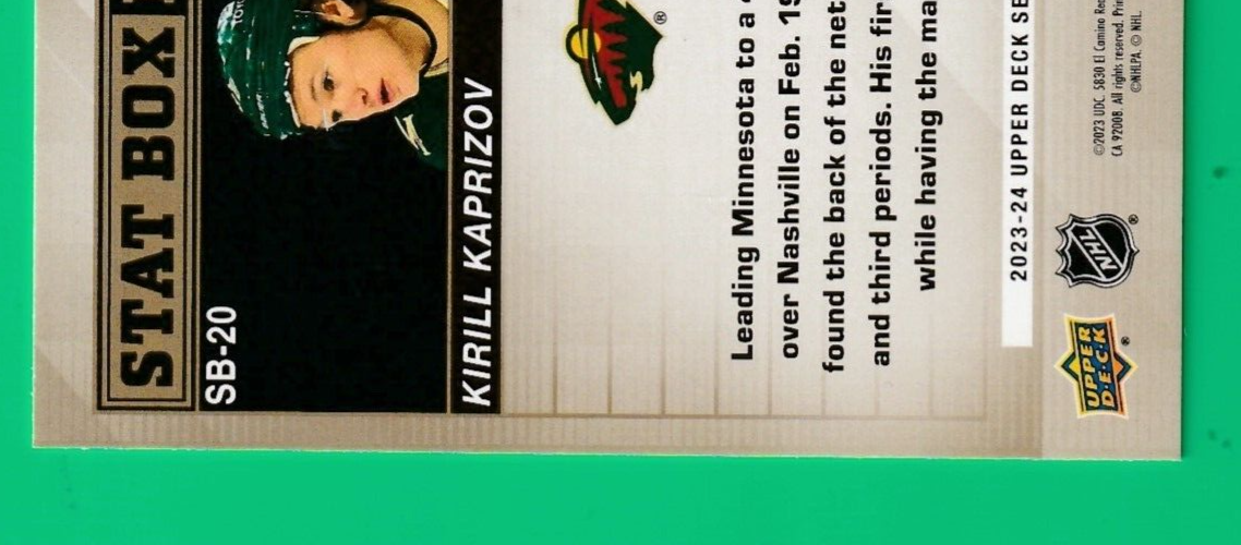 2023-24 Upper Deck KIRILL KAPRIZOV Stat Box Fillers Gold SGC 10 #SB-20