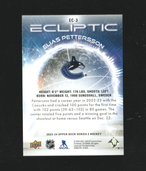 2023-24 UD Upper Deck Series 2   Ecliptic Ec-4  -  Jared McCann - Seattle Kraken