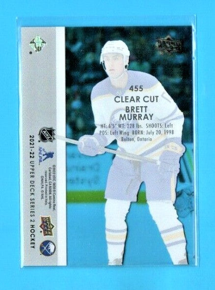 Brett Murray Young Guns Clear Cut Series 2 Upper Deck 2021-2022 #455 Sabres