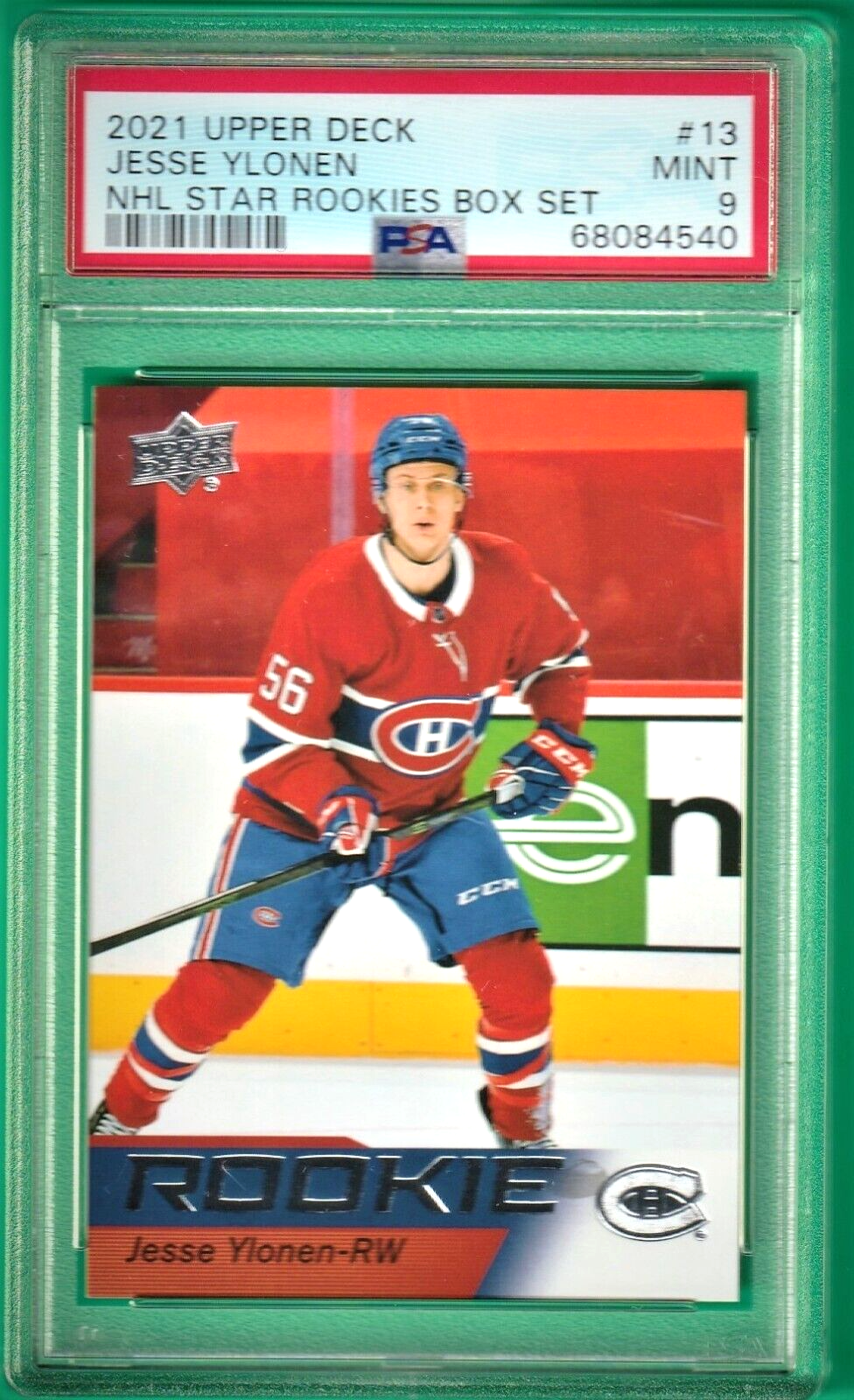 2021 Upper Deck NHL Star Rookies Box Set  -  Jesse Ylonen  ROOKIE #13 PSA 9 MINT