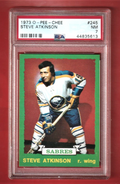 1973 O-Pee-Chee    -    Steve Atkinson  #245  -  PSA 7 NRMT   -   Buffalo Sabres
