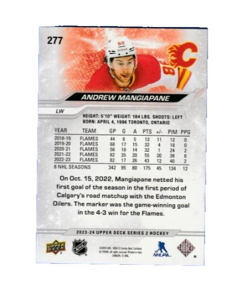 2023-24 Upper Deck Series 2 Deluxe 056/250 Andrew Mangiapane #277 Calgary Flames