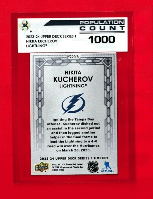 2023-24 Upper Deck Series 1  -  #PC-26  Nikita Kucherov  - Population Count 1000