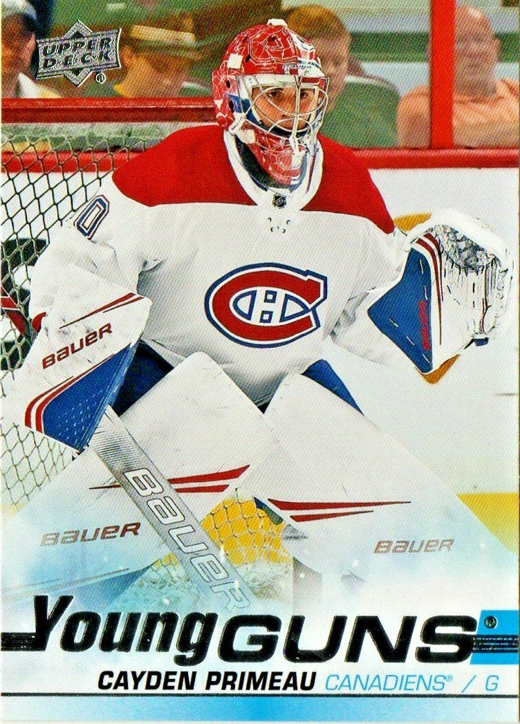 2019-20 Upper Deck Cayden Primeau Young Guns #454 Rookie Yg Canadiens Rc  NM-MT