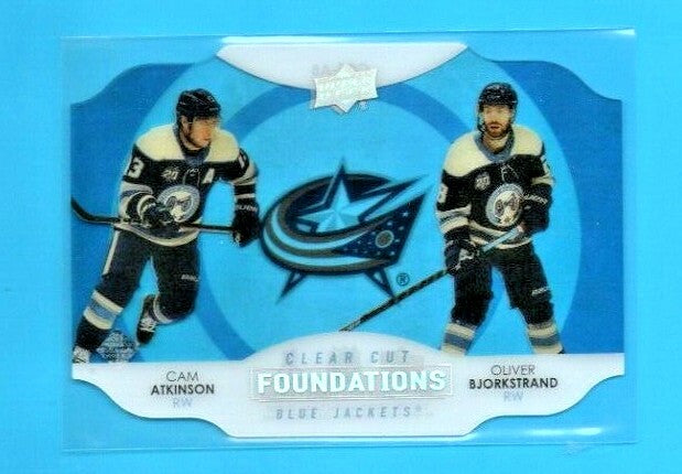 2021-22 Upper Deck Series 1 Clear Cut Foundations Atkinson/Bjorkstrand #CCF-AB 