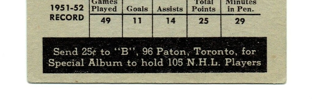 1952-53 PARKHURST #16 PETER BABANDO Chicago Black Hawks ---  BGS  BECKETT  PSA