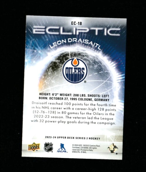 2023-24 Upper Deck Series 2 Ecliptic Sparkle   Leon Draisaitl #EC-18 -  Edmonton