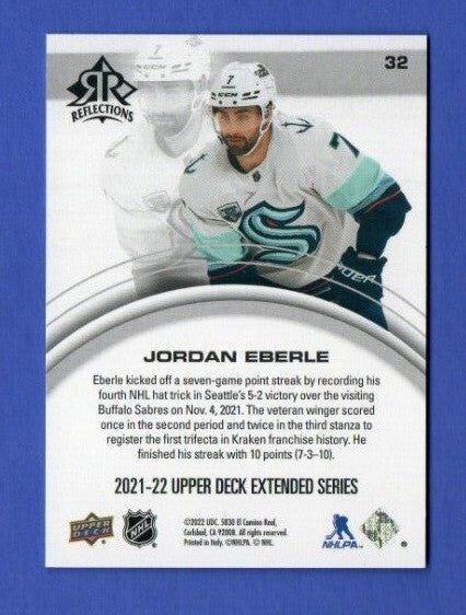 Jordan Eberle 2021-22 Upper Deck Extended Reflections Gold  #26/50    Kraken #32
