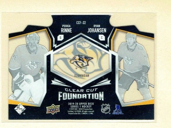 2019-20 Upper Deck Series 1 CLEAR CUT FOUNDATIONS Johansen - Rinne - Nashville