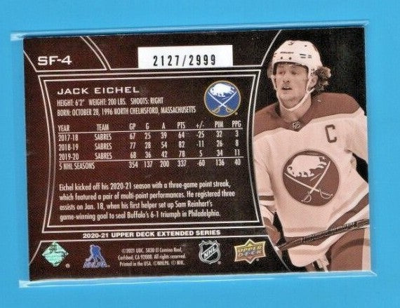 2020-21 UD Extended Series SPX Finite #SF-4 Jack Eichel 2127/2999 Buffalo Sabres