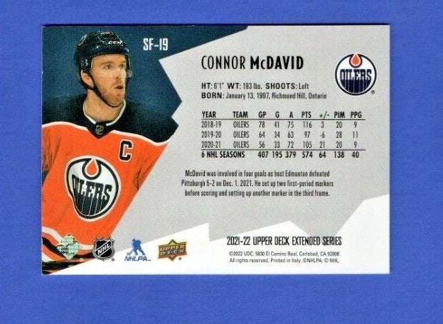 Connor McDavid  2021-22 UD Extended SPxFinite Radiance Silver #SF-19   0983/2999