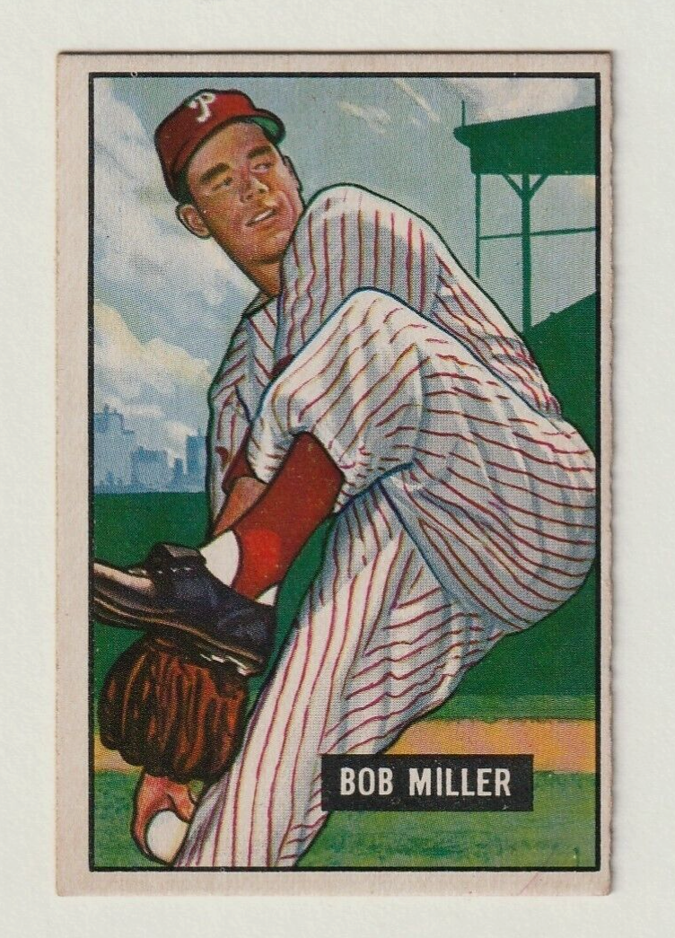 1951 Bowman  #220  -   BOB MILLER  -  Philadelphia Phillies   -  EX