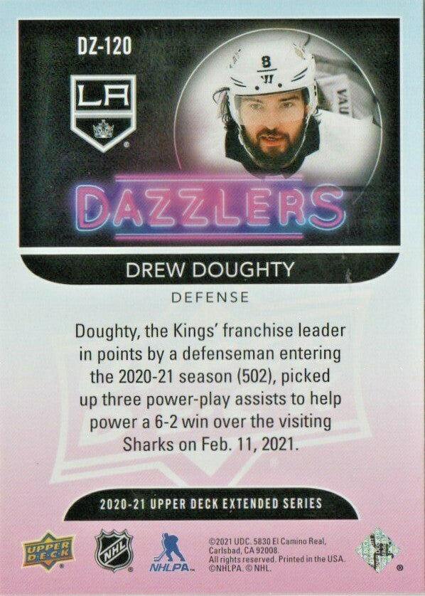 2020-21 Upper Deck Extended  DAZZLERS PINK - DREW DOUGHTY - DZ-120    L.A. Kings