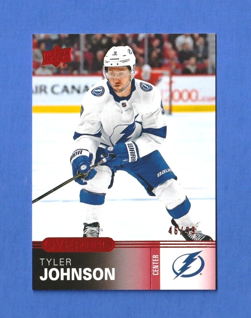 Tyler Johnson 2019-20 Upper Deck Overtime RED Rookie Card #71  46/99 - Lightning