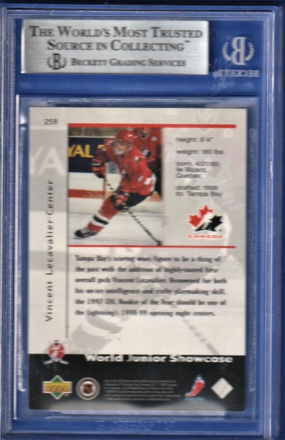 1998 Upper Deck Choice  - Vincent Lecavalier  -  ROOKIE  AUTO #259 BAS BGS AUTH
