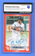 2022 Topps Chrome Orange Wave Refractor Michael Brantley AUTO /25  MBA AUTHENTIC