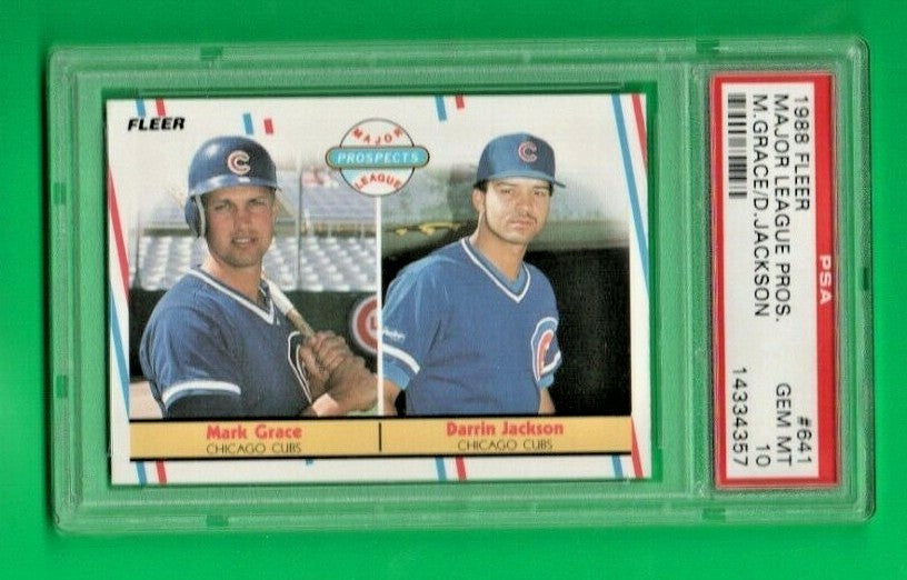 1988 Fleer #641 Mark Grace & Darrin Jackson Rc #2 PSA 10 GEM MINT, Chicago Cubs