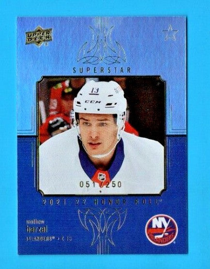MATTHEW BARZAL  2021-22 Upper Deck Series 2 Honor Roll  RAINBOW  #HR-79 -176/250