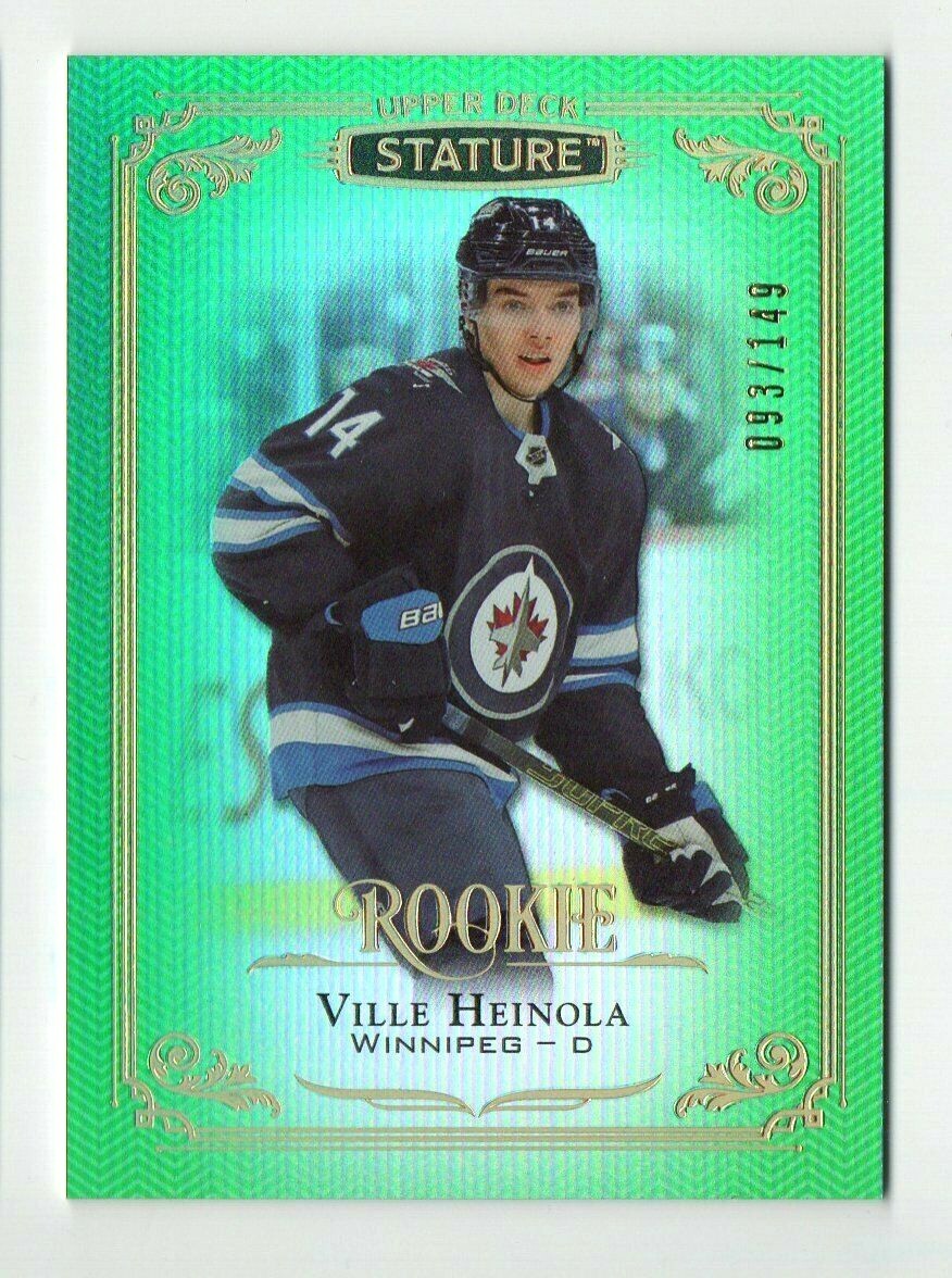 2019-20 UD Stature Green Parallel Rookie Ville Heinola 093/149 Winnipeg Jets SP
