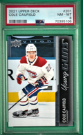 2021 Upper Deck Young Guns - Cole Caufield   -  Montreal  ROOKIE #201  PSA NM-MT