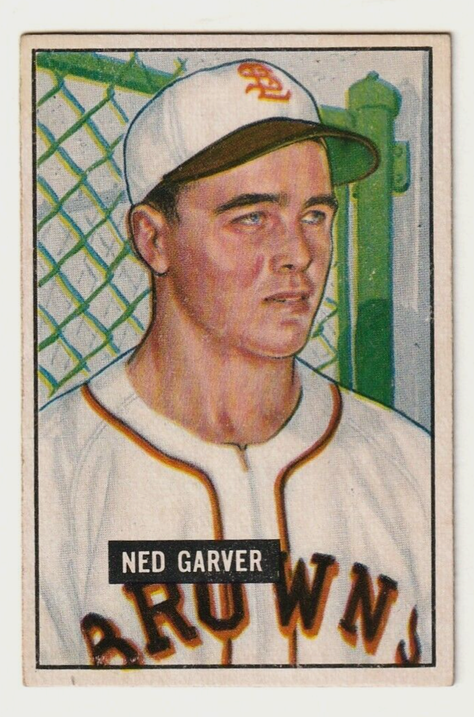 1951 Bowman  -  Ned Garver   -  St. Louis Browns #172   VG-EX