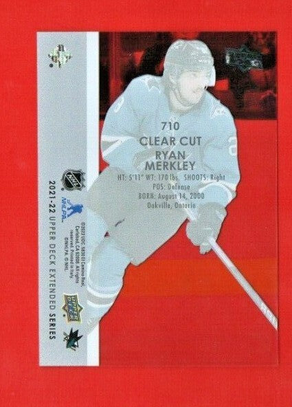 2021-22 Upper Deck Extended Series - #710 Ryan Merkley   Clear Cut Young Guns