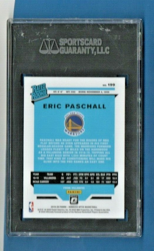 2019-20 Donruss Optic Eric Paschall Rookie Golden State Warriors #199 SGC 10 GEM