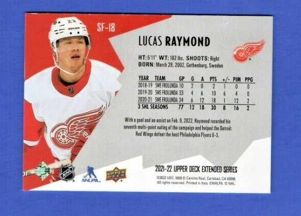 Lucas Raymond  2021-22 UD Extended SPxFinite Radiance Silver #SF-18  1065/2999