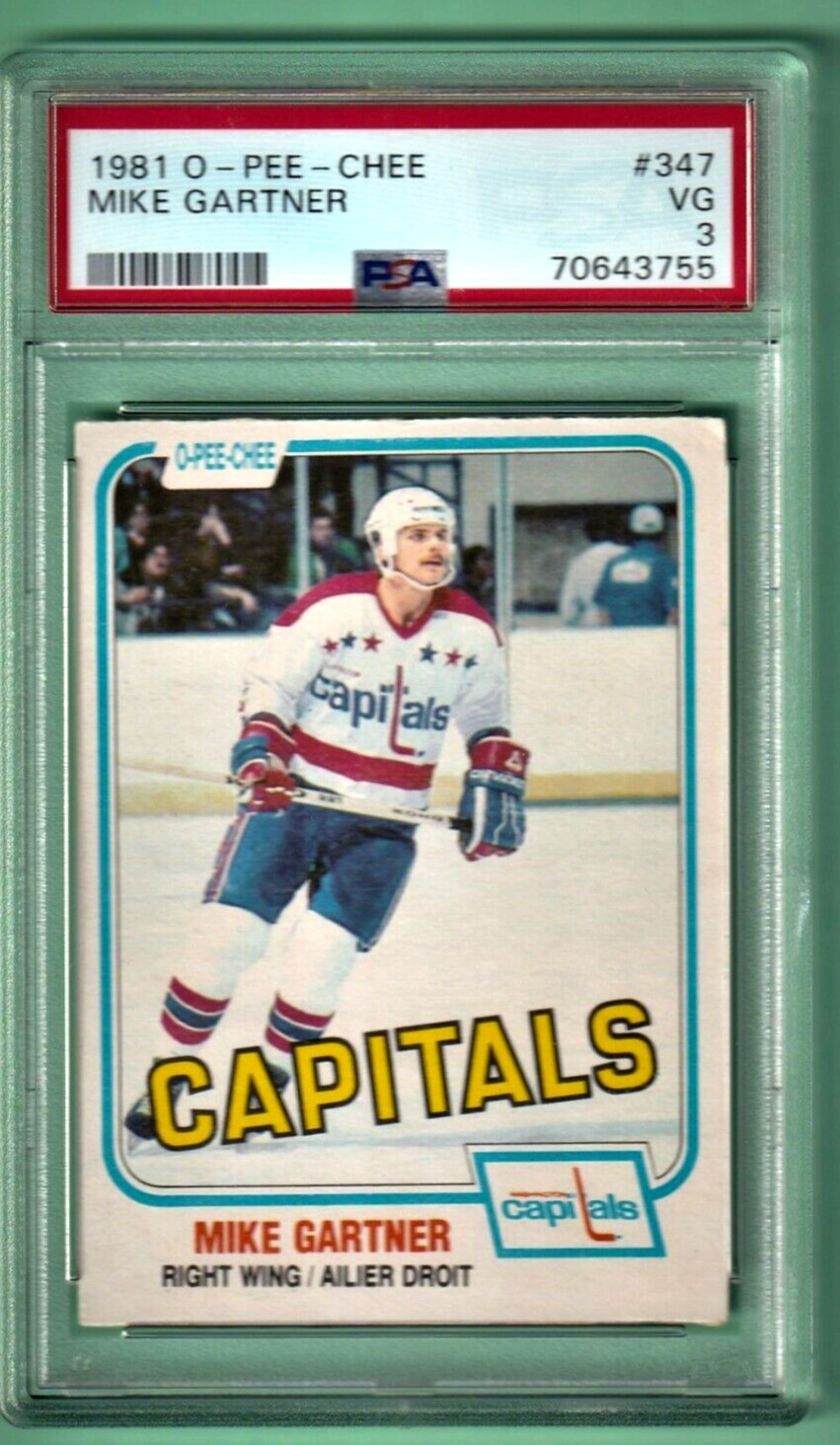 1981 O-Pee-Chee Hockey  - Mike Gartner  -  #347 PSA 3 VG Washington Capitals