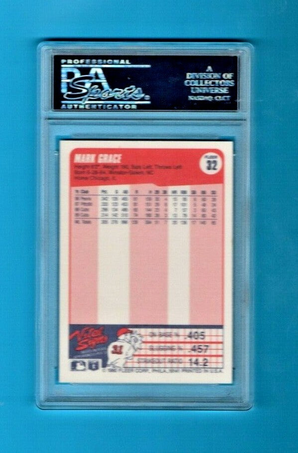 1990 Mark Grace Fleer Baseball Card #32 PSA GEM MINT 10   -  LOW Population (8)