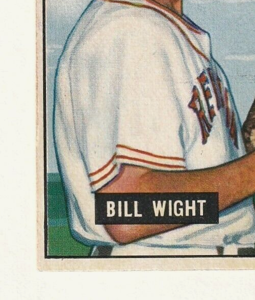 1951 Bowman #164  -  Bill Wight  -  Pitcher  -  Boston Red Sox  EX-NRMT