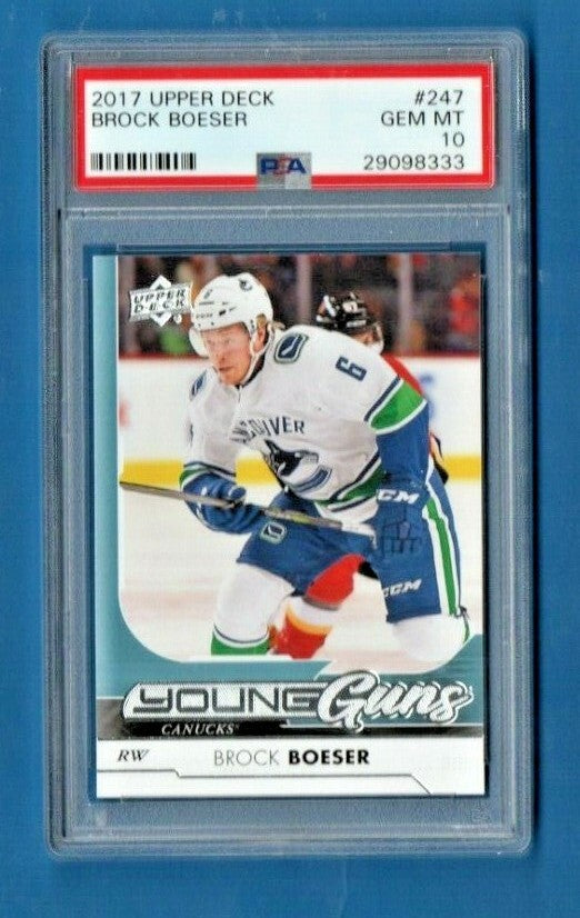 2017 Upper Deck Brock Boeser Young Guns RC Vancouver Canucks Rookie #247 PSA 10 