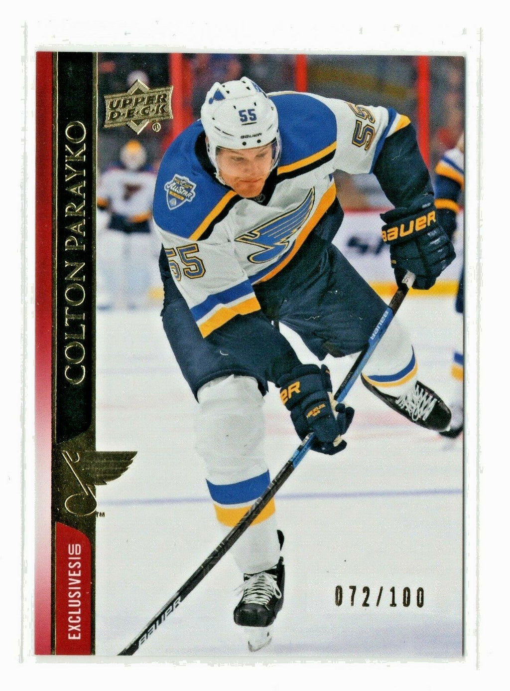 2020-21 UPPER DECK SERIES ONE COLTON PARAYKO UD EXCLUSIVES GOLD #072/100