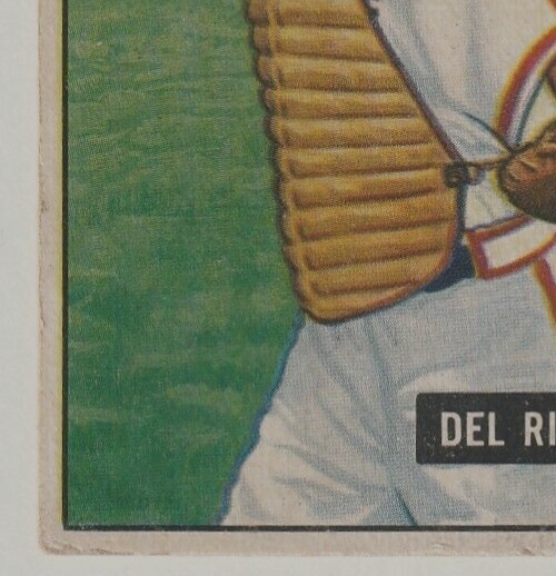 1951 Bowman  -  Del Rice   -  St. Louis Cardinals  #156   VG-EX.