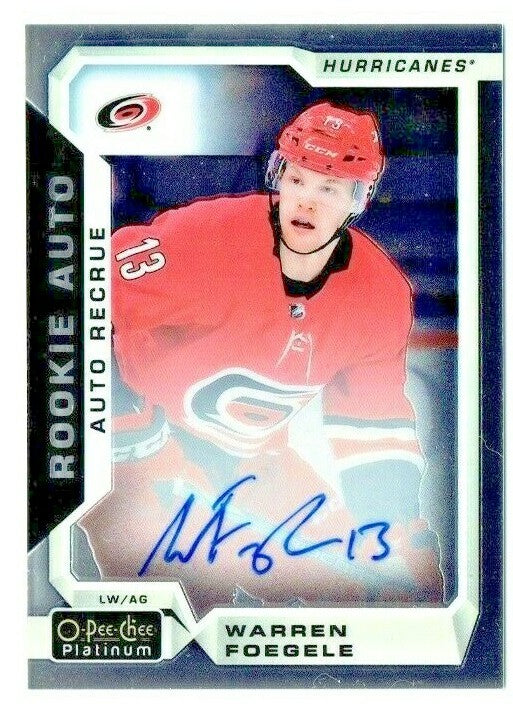 WARREN FOEGELE RC AUTO 18-19 OPC PLATINUM ROOKIE ON CARD AUTOGRAPH R-WF 2018-19