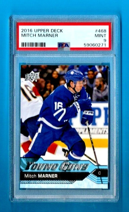 2016-17 Mitch Marner Upper Deck Series 2 Young Guns Rookie RC 1 Leafs #468 PSA 9
