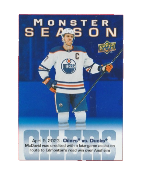2023-24 UD Monster Season - CONNOR McDAVID - Edmonton Oilers - Card# MS-79