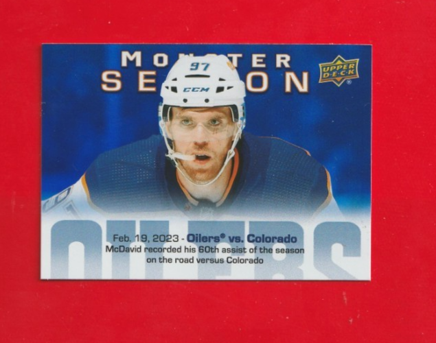 2023-24 UD Monster Season - CONNOR McDAVID - Edmonton Oilers - Card# MS-57
