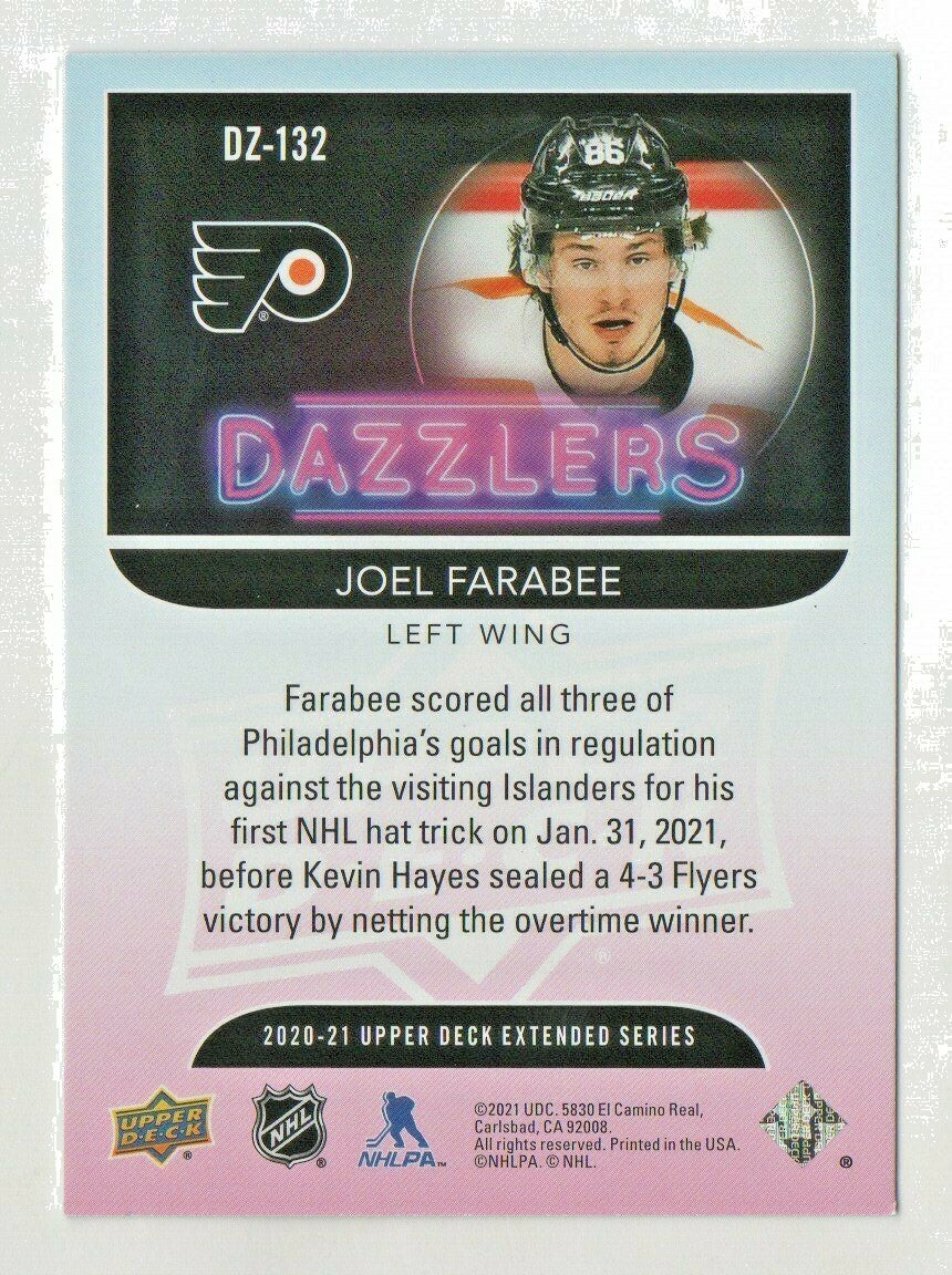 2020-21 U.D. Dazzlers Pink DZ-132 Joel Farabee - Philadelphia Flyers