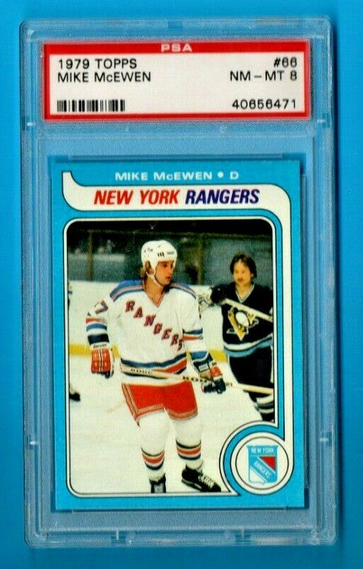 Mike McEwen 1979-80 TOPPS Hockey #66 New York Rangers PSA NM-MT 8 