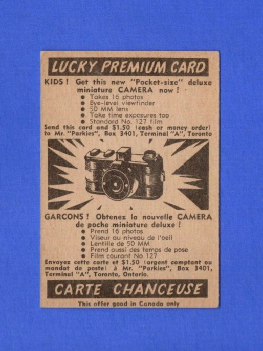 1954-55 Parkhurst #35 Metro Prystai Lucky Premium Red Wings  Vintage Hockey Card