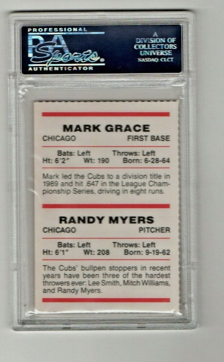 1994 Red Foley Baseball -Mark Grace & Randy Myers, Chicago Cubs PSA 9 MINT POP 1