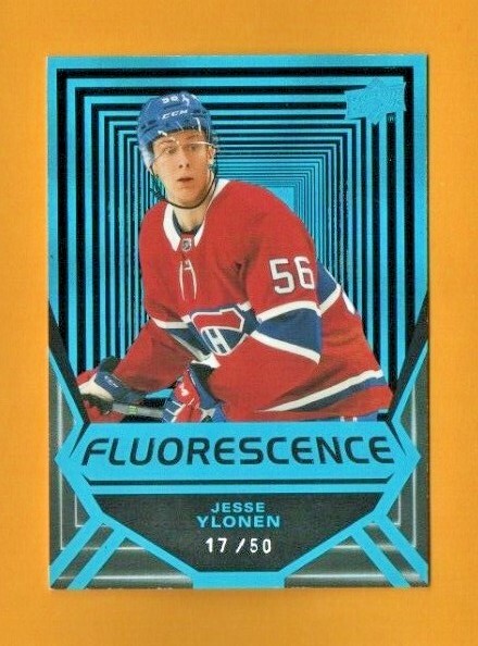 2021-22 Upper Deck Series 2 Hockey Jesse Ylonen Fluorescence  Blue  17/50  FL-23