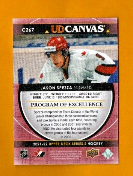 Jason Spezza 2021-22 UD Series 2 Canvas Team Canada Program of Excellence #C267