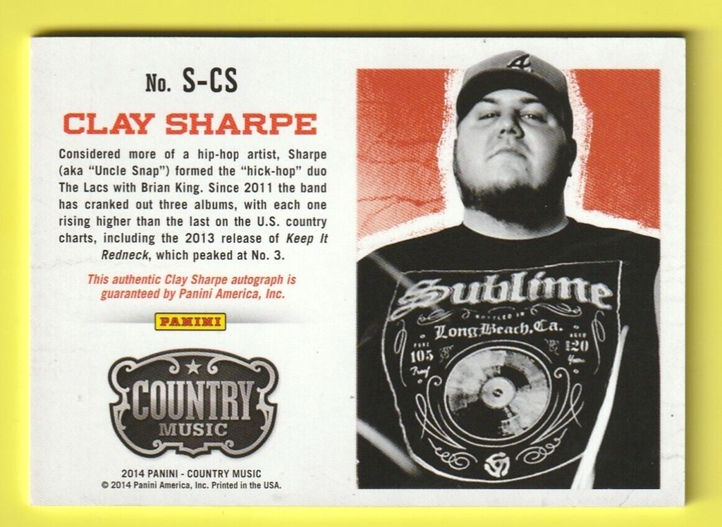 2014 Panini Country Music Authentic Signatures #043 /394 Clay Sharpe #S-CS Auto