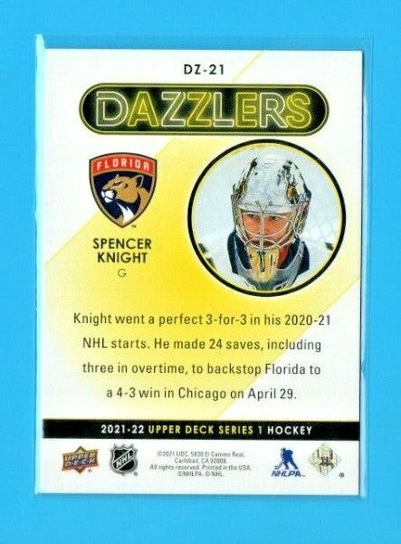 2021-22 Upper Deck Series 1 Red Dazzlers Rookie #DZ-21 Spencer Knight - Panthers