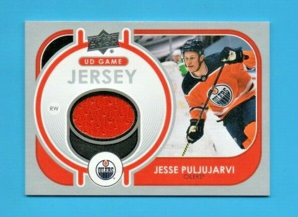 #GJ-JP Jesse Puljujarvi UD Game Jersey - Red  Patch - 2021-22 Series 1  - Oilers